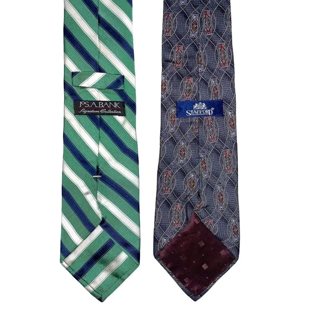 5 Vintage Silk Ties Jos A Bank College Roe Stafford Swank Italy Business Casual